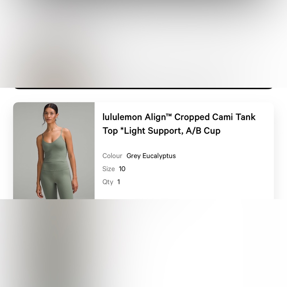 Lululemon align cropped cami tank